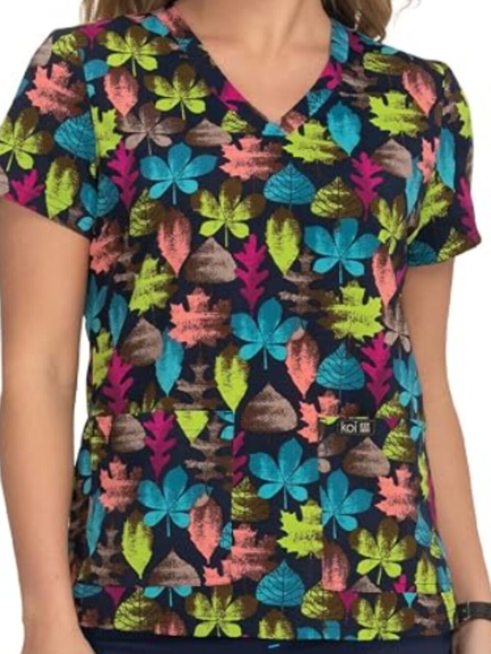 Koi Basics Leslie Print V-Neck